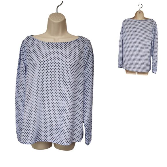 Banana Republic Tops - Banana Republic Women Long Sleeve Multicolor Blue Floral Blouse Shirt Size M